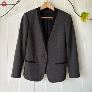 Theory Charcoal Gray Single-Breasted Blazer | Size 4